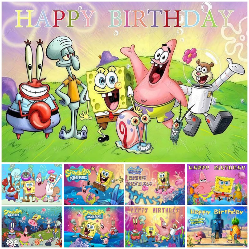 Photography Lighting Backdrop - SpongeBob Theme Backdrop Cartoon Underwater Adventure