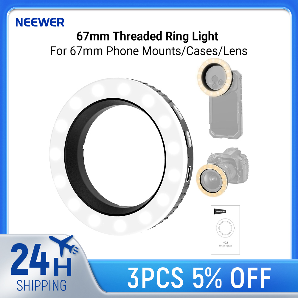 Photography Lighting Overhead - NEEWER Basics 67mm Threaded Ring Light