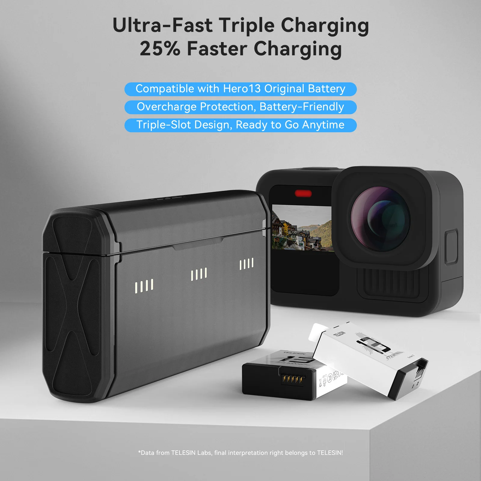 TELESIN Portable Fast Charging - Gopro Action Camera Hero 11 Black 评论和价格