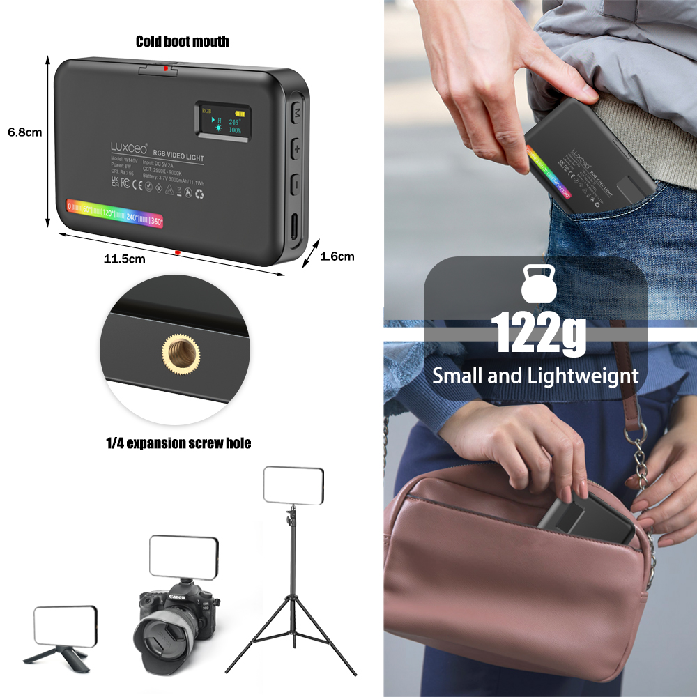 LUXCEO V10 PRO Video Light RGB - Photography Lighting With Umbrella 评论和价格
