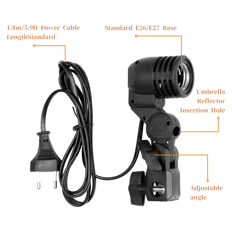 1.8m Cable Cord Light Bulb Sta - Photography Lighting With Umbrella 评论和价格