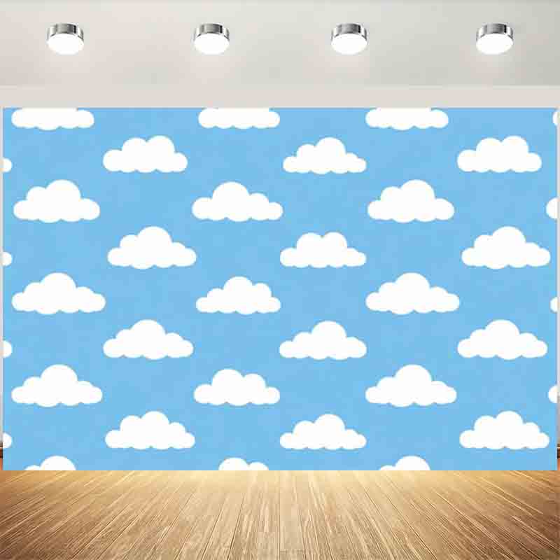 Cartoon Simple Blue Sky White  - Photography Lighting Backdrop 评论和价格
