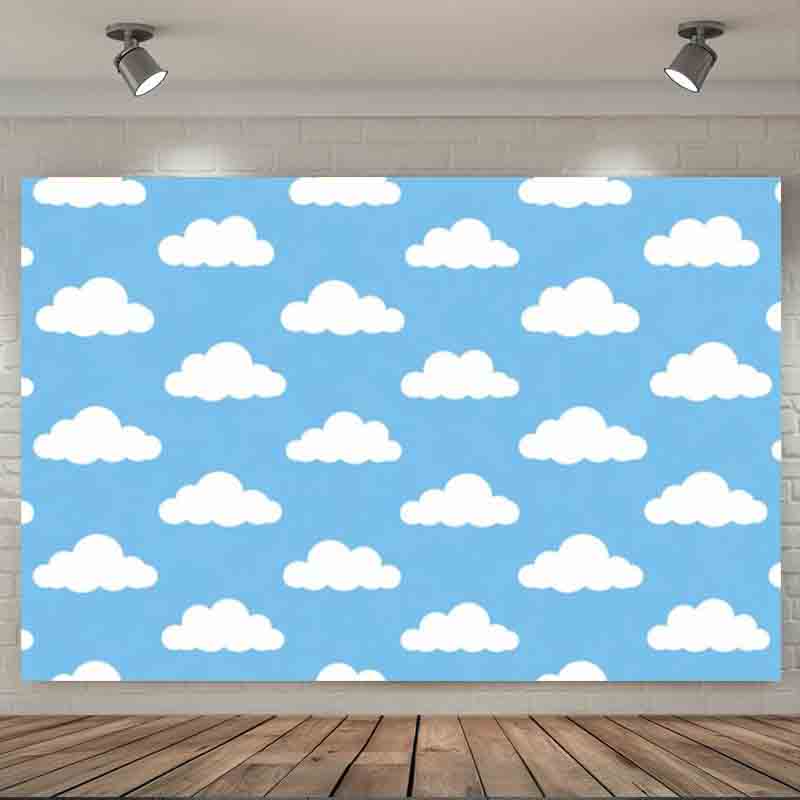 Cartoon Simple Blue Sky White  - Photography Lighting Backdrop 评论和价格