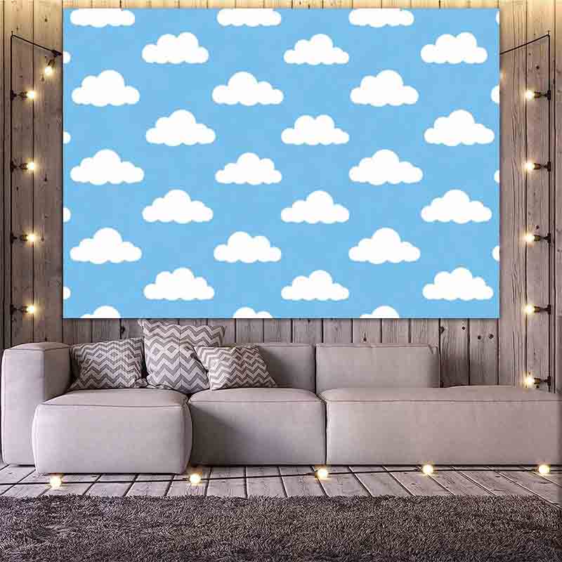 Cartoon Simple Blue Sky White  - Photography Lighting Backdrop 评论和价格