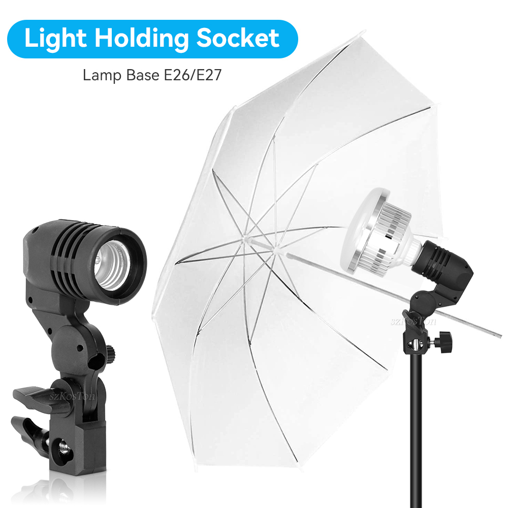 2PCS/1PC E27 Single Head Bulb  - Photography Lighting With Umbrella 评论和价格