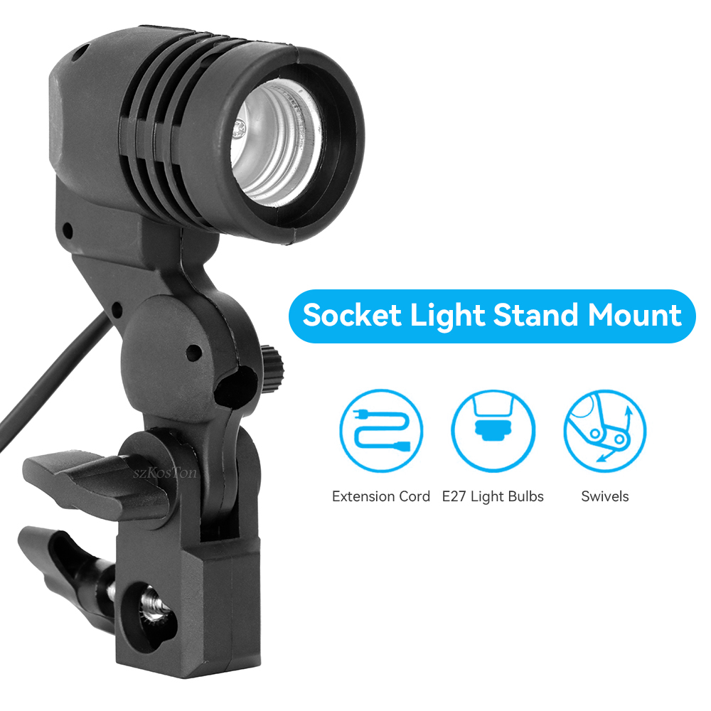 2PCS/1PC E27 Single Head Bulb  - Photography Lighting With Umbrella 评论和价格