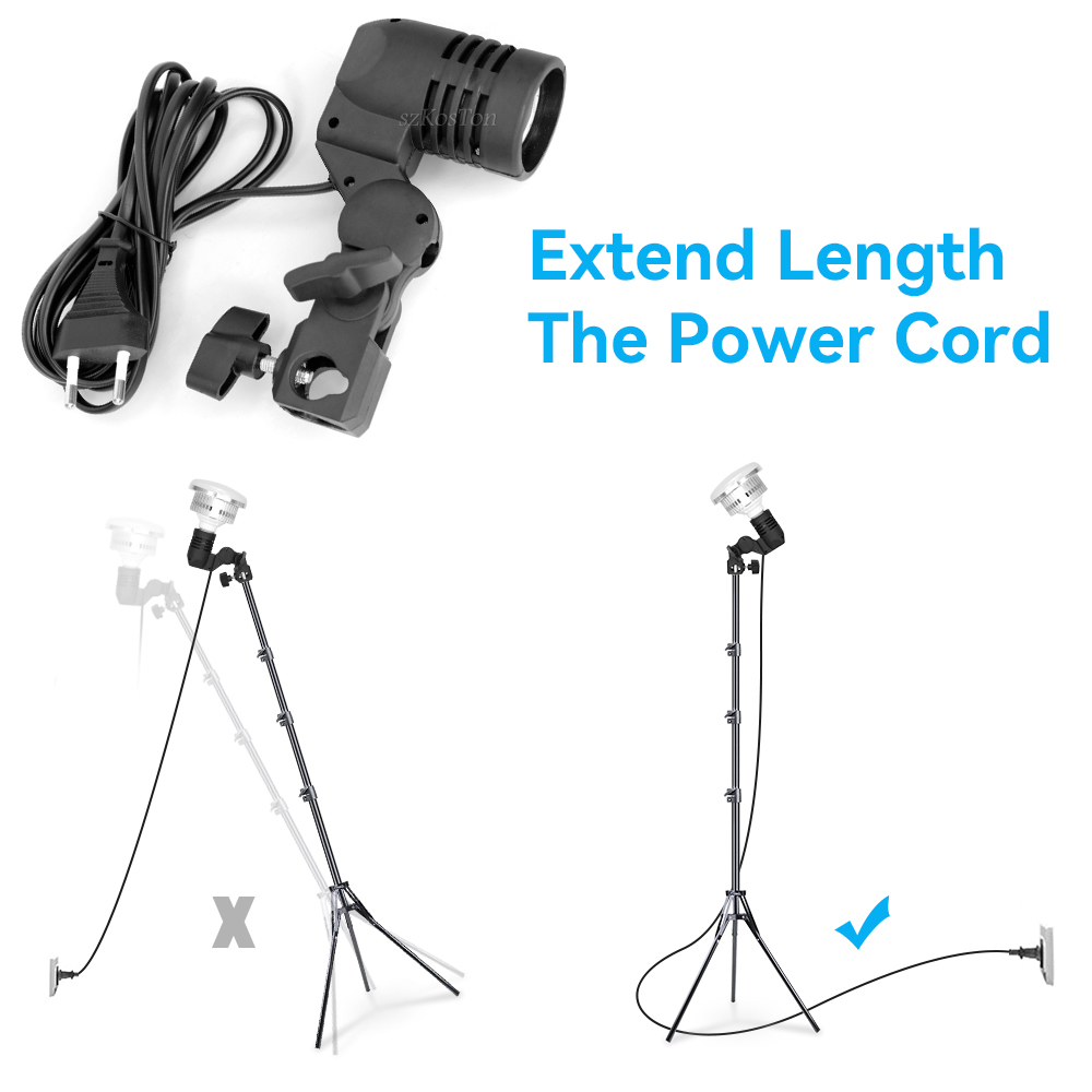 2PCS/1PC E27 Single Head Bulb  - Photography Lighting With Umbrella 评论和价格