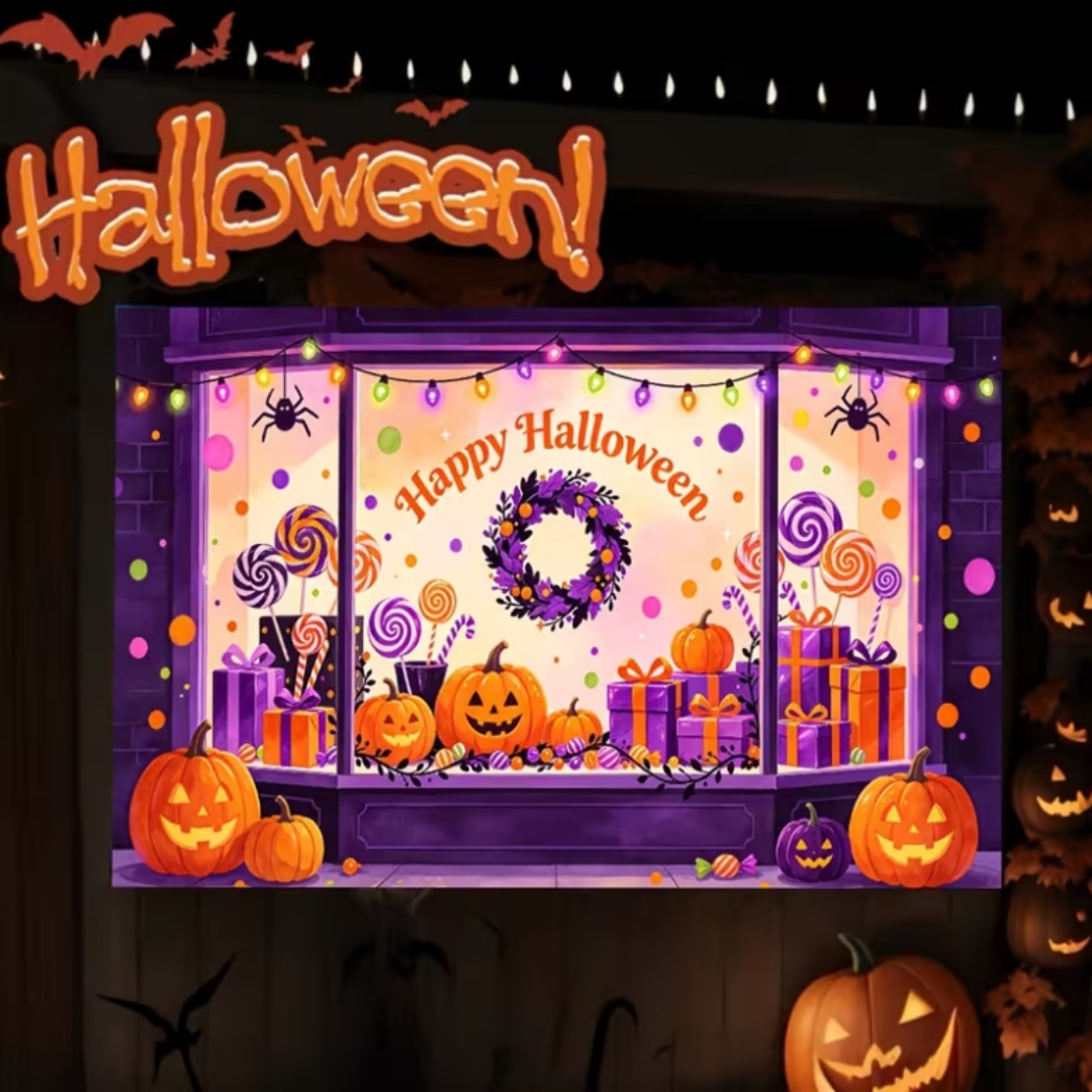 Purple Halloween Shop Theme Pa - Photography Lighting Backdrop 评论和价格
