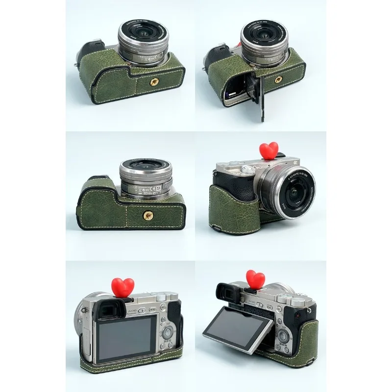 Camera Bag PU Leather Half Bod - Sony Camera A6400 评论和价格