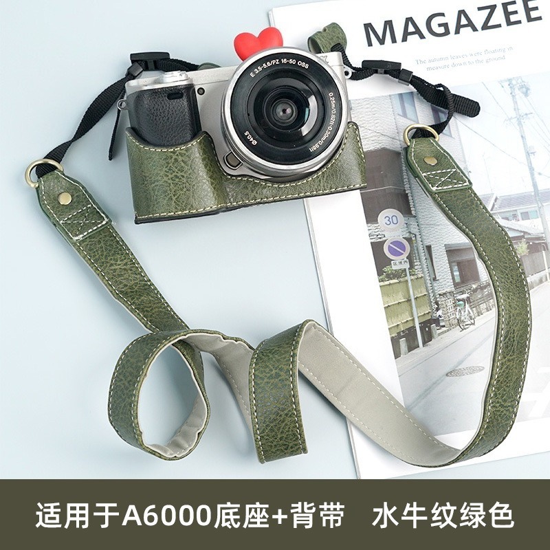 Camera Bag PU Leather Half Bod - Sony Camera A6400 评论和价格