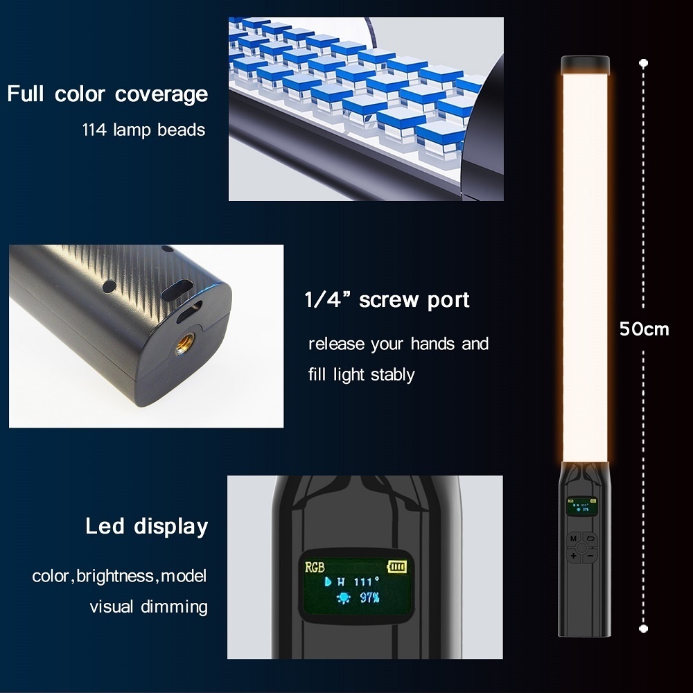 50CM RGB Stick Light Wand Ligh - Photography Lighting Wand 评论和价格