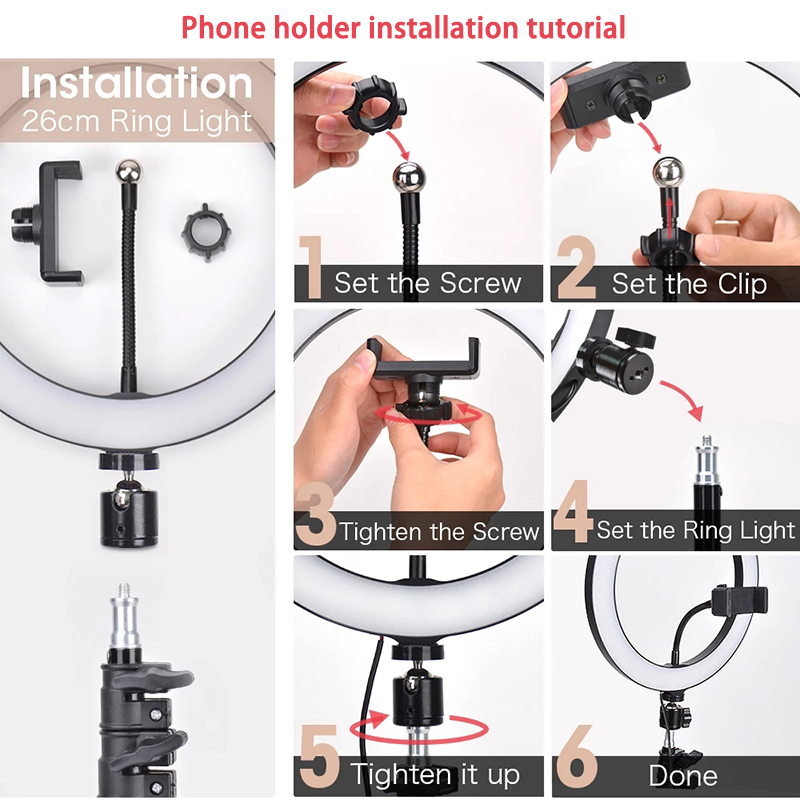 Video Light 16/26/33cm Selfie  - Photography Lighting Overhead 评论和价格