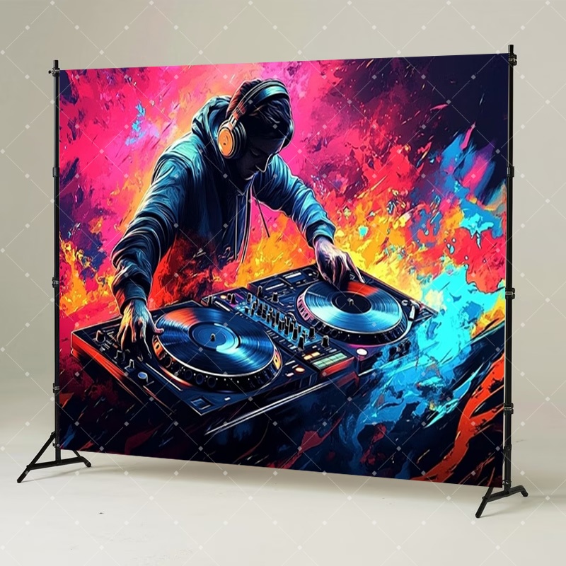 Hip Hop Music DJ Party Decorat - Photography Lighting Backdrop 评论和价格