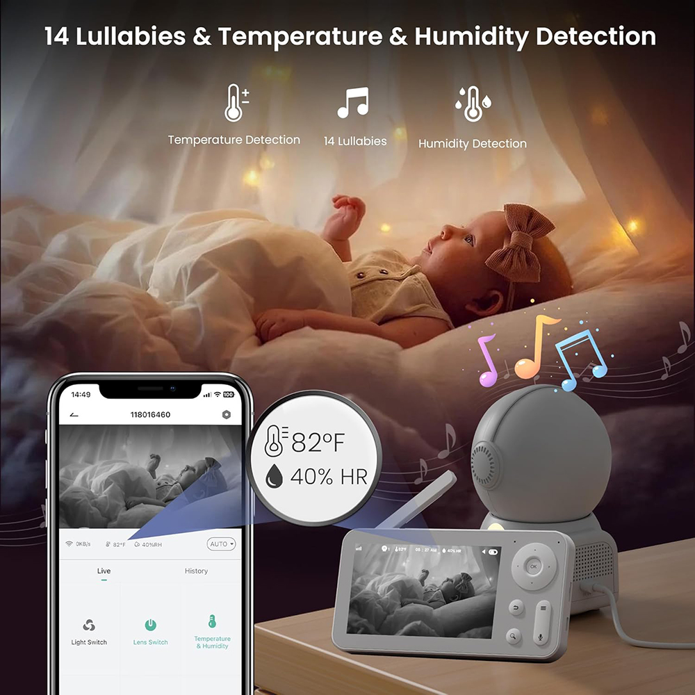 2K Baby Monitor with 2 Cameras - Photography Lighting With Umbrella 评论和价格