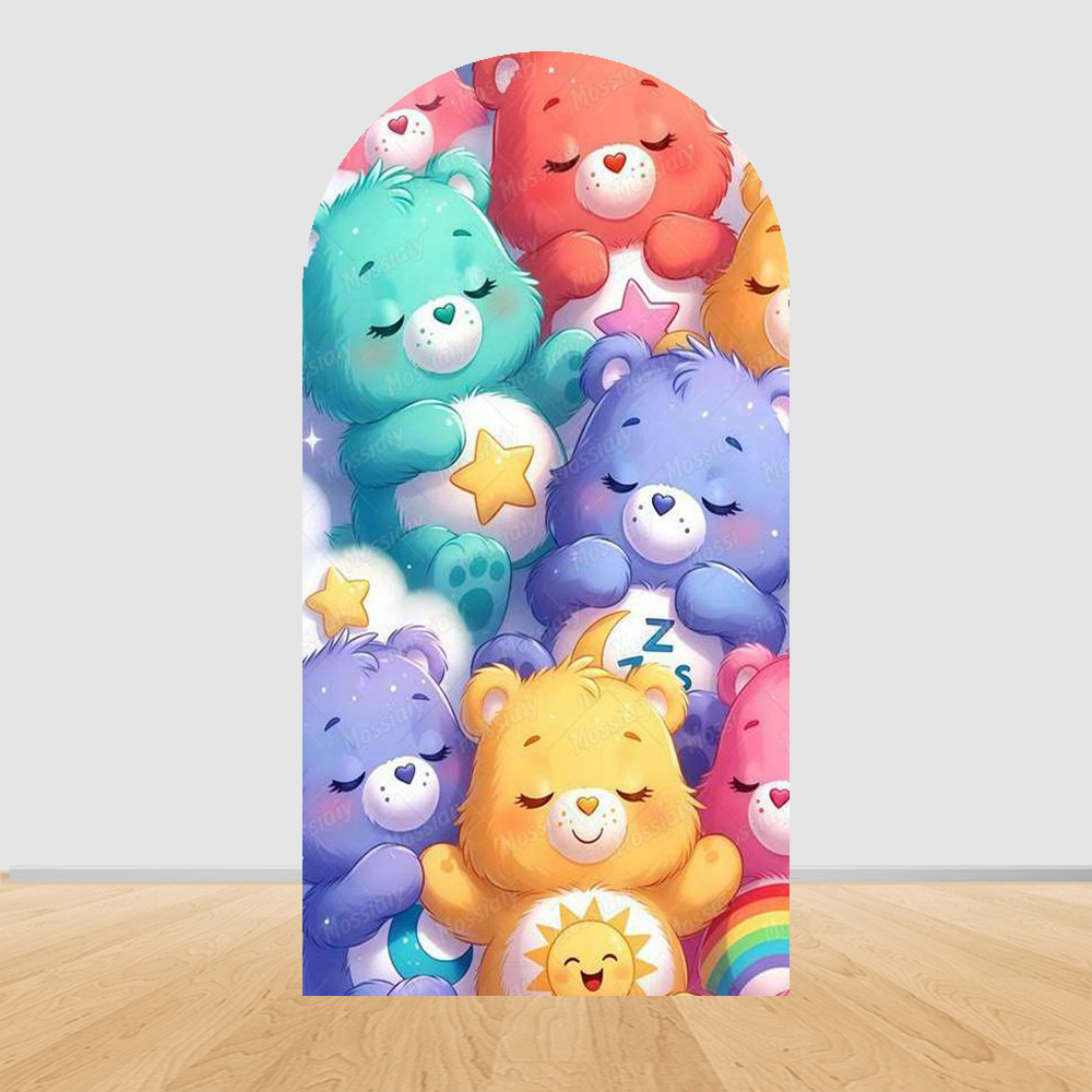 Cute Rainbow Bear Arch Backdro - Photography Lighting Backdrop 评论和价格