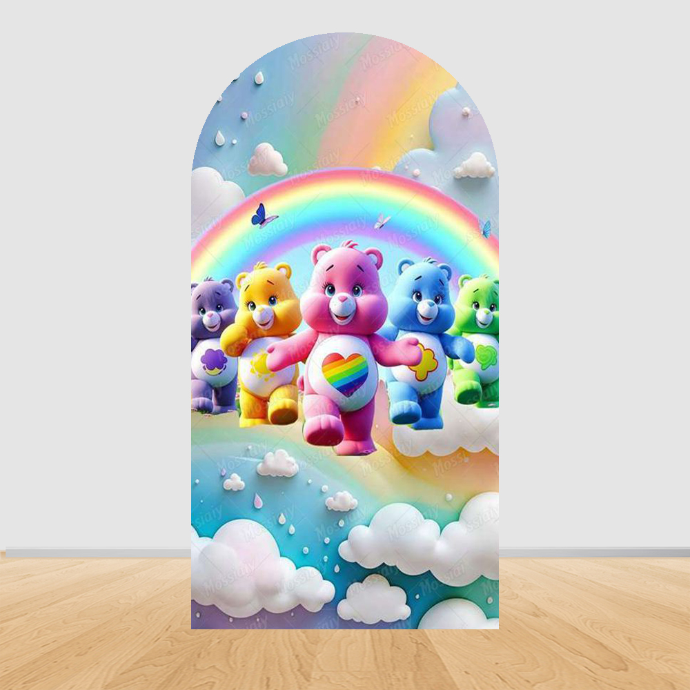 Cute Rainbow Bear Arch Backdro - Photography Lighting Backdrop 评论和价格